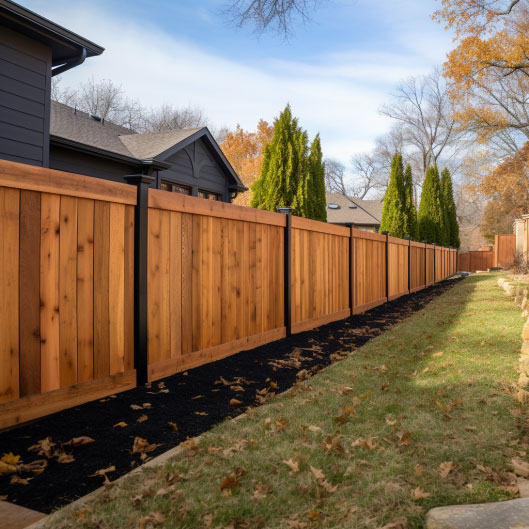 luxury wooden fence installed