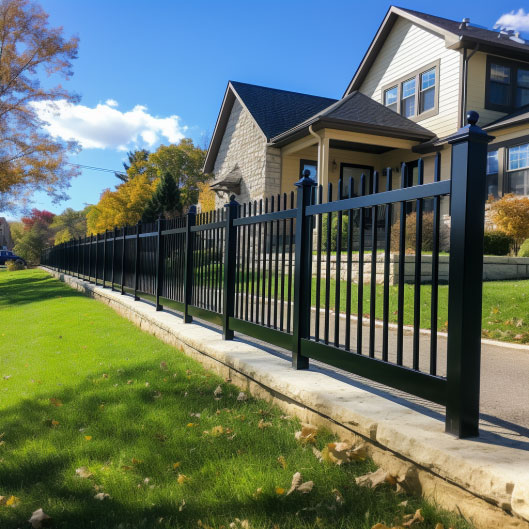 Black Metal fence installed