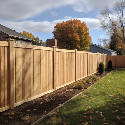 Wooden Backyard Fence installed